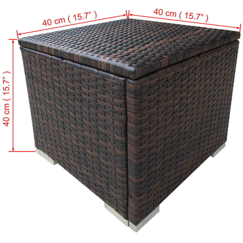 vidaXL Ligbedden 2 st met tafel poly rattan bruin