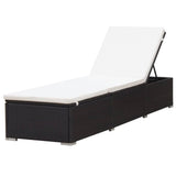 vidaXL Ligbedden 2 st met tafel poly rattan bruin