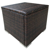 vidaXL Ligbedden 2 st met tafel poly rattan bruin