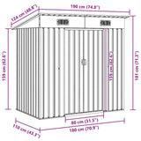 vidaXL Garden Shed Metal Green
