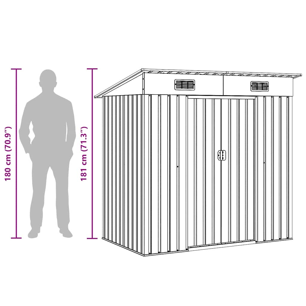 vidaXL Garden Shed Metal Green