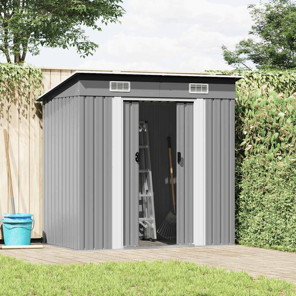 vidaXL Garden Shed Metal Green
