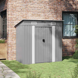 vidaXL Garden Shed Metal Green