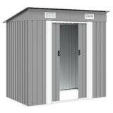 vidaXL Garden Shed Metal Green