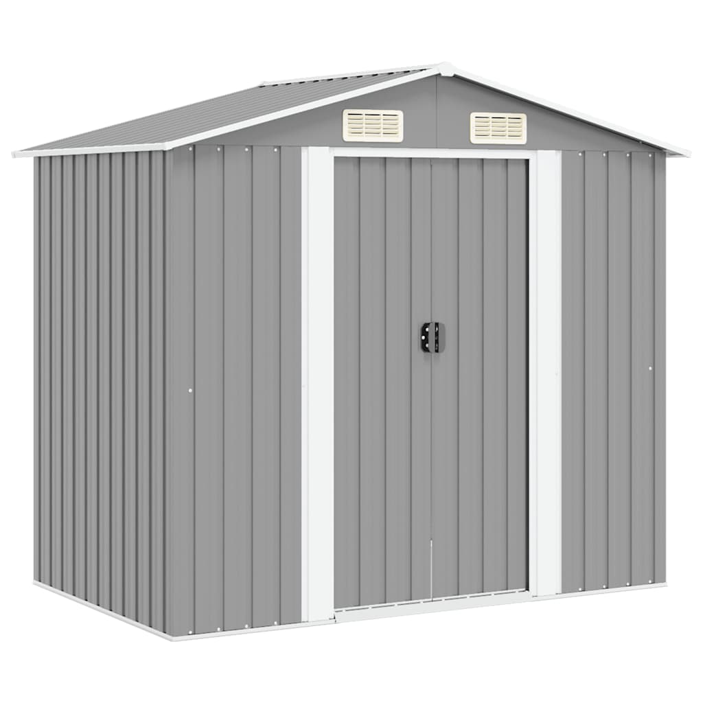 vidaXL Garden Shed 204x132x186 cm Metal Green