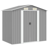 vidaXL Garden Shed 204x132x186 cm Metal Green
