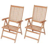 vidaXL Garden Chairs 4 pcs adjustable solid teak wood