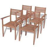 vidaXL Tuinstoelen 6 st stapelbaar massief teakhout