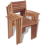 vidaXL Tuinstoelen 6 st stapelbaar massief teakhout