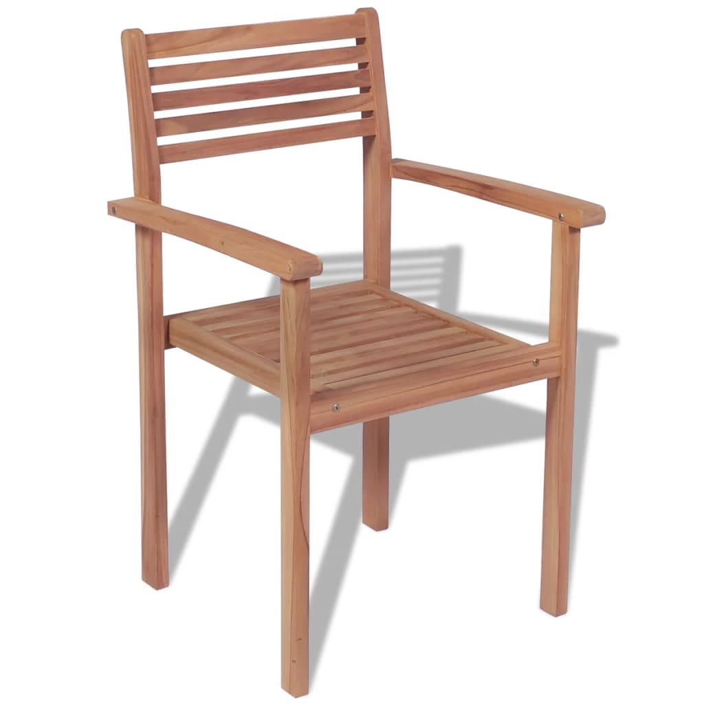vidaXL Tuinstoelen 6 st stapelbaar massief teakhout