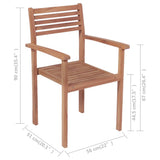 vidaXL Tuinstoelen 6 st stapelbaar massief teakhout
