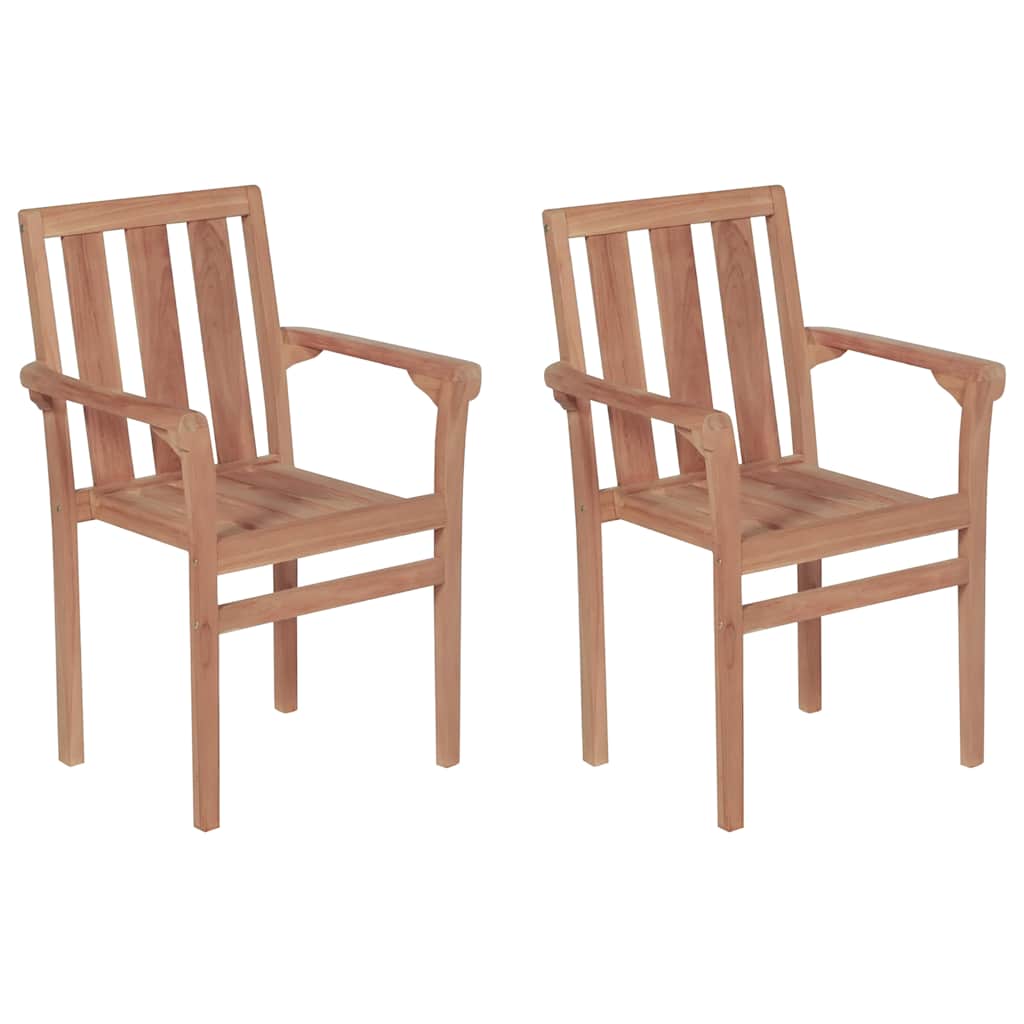vidaXL Tuinstoelen 4 st stapelbaar massief teakhout