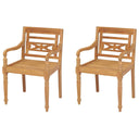 vidaXL Batavia Chairs 4 pcs with cushions solid teak wood