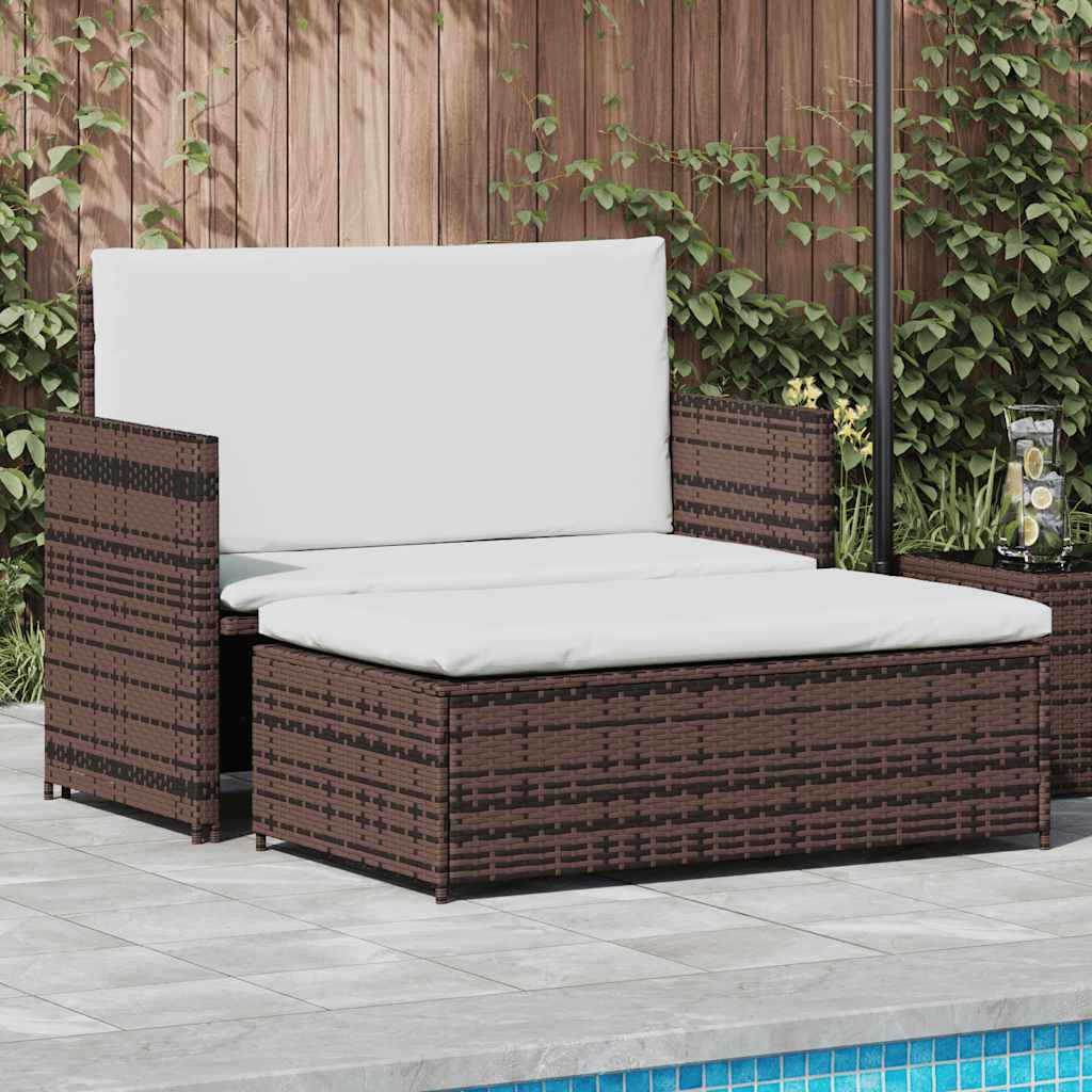 vidaXL Tuinbank poly rattan bruin
