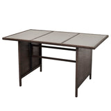 vidaXL 4-Piece Lounge Set with Cushions Poly Rattan Brown