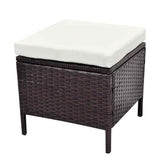 vidaXL 4-Piece Lounge Set with Cushions Poly Rattan Brown