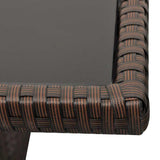 vidaXL 4-Piece Lounge Set with Cushions Poly Rattan Brown