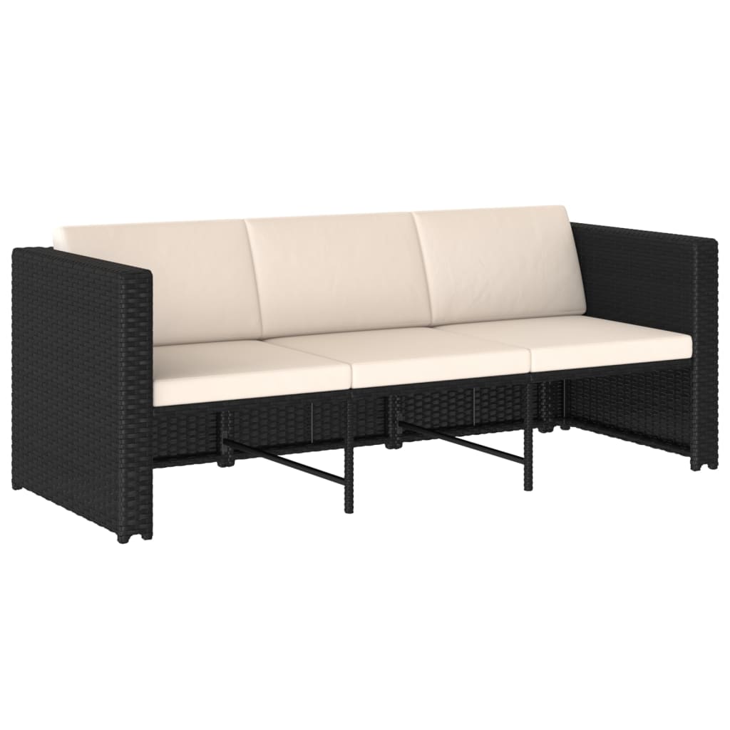 vidaXL 4-Piece Lounge Set with Cushions Poly Rattan Brown