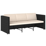 vidaXL 4-Piece Lounge Set with Cushions Poly Rattan Brown
