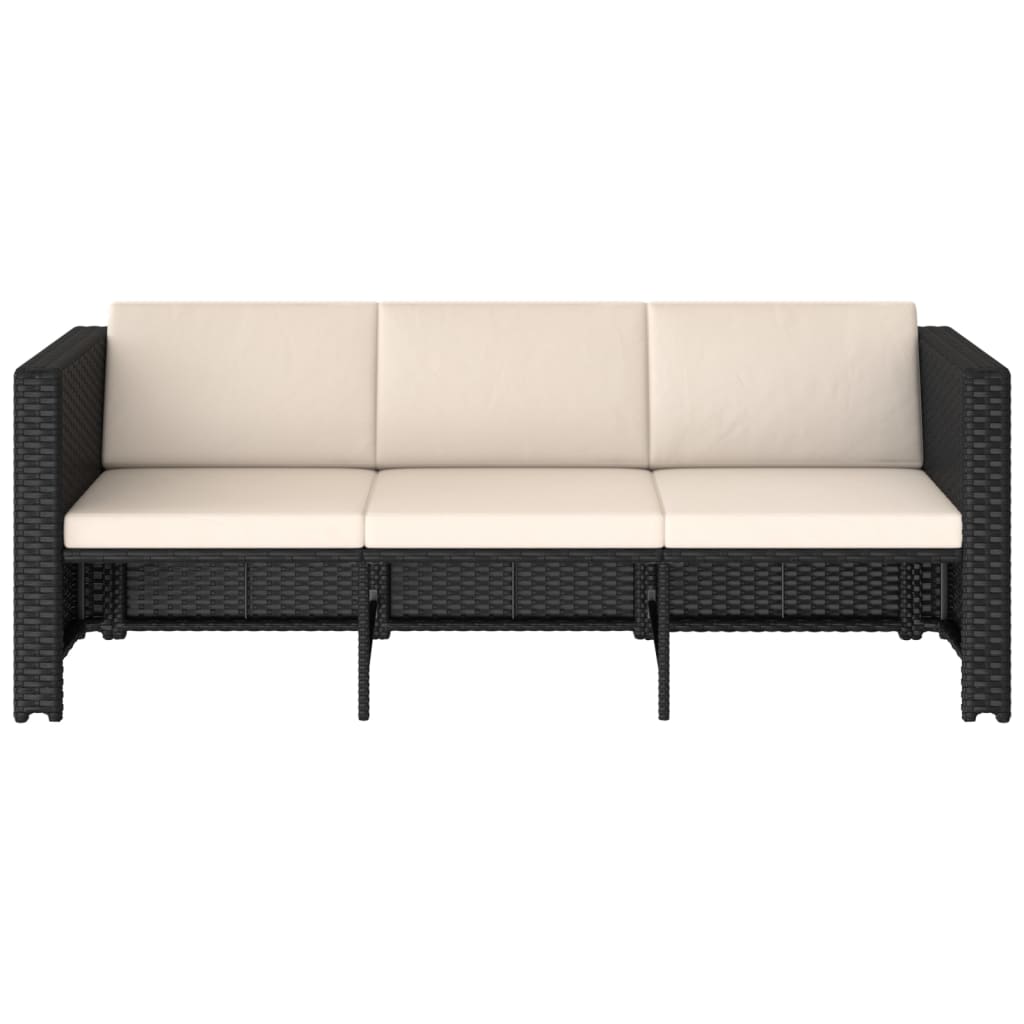 vidaXL 4-Piece Lounge Set with Cushions Poly Rattan Brown