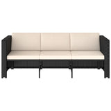 vidaXL 4-Piece Lounge Set with Cushions Poly Rattan Brown