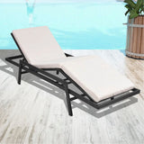 vidaXL Ligbed met kussen poly rattan bruin
