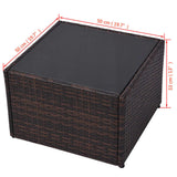 vidaXL 5-delige Loungeset met kussens poly rattan bruin