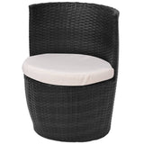vidaXL 3-delige Bistroset met kussens poly rattan bruin