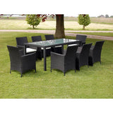 vidaXL 3-delige Tuinset poly rattan bruin
