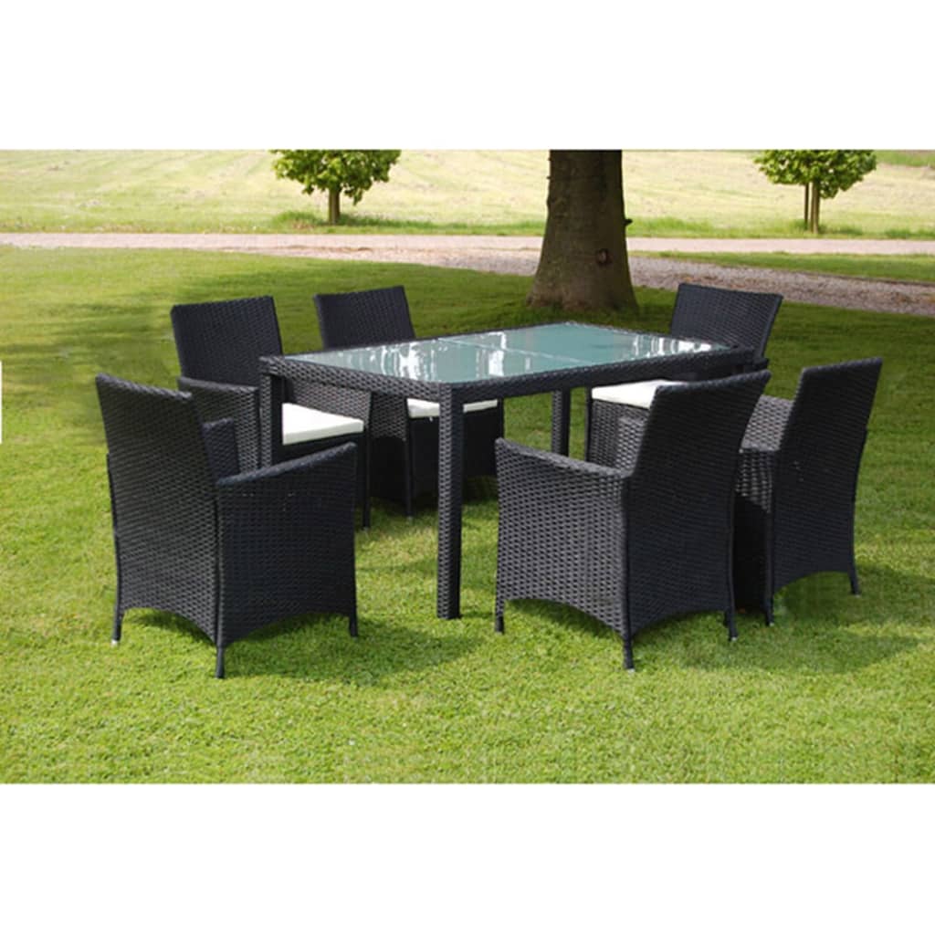 vidaXL 3-delige Tuinset poly rattan bruin