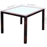 vidaXL 3-delige Tuinset poly rattan bruin