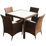 vidaXL 3-delige Tuinset poly rattan bruin