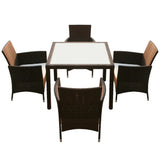 vidaXL 3-delige Tuinset poly rattan bruin