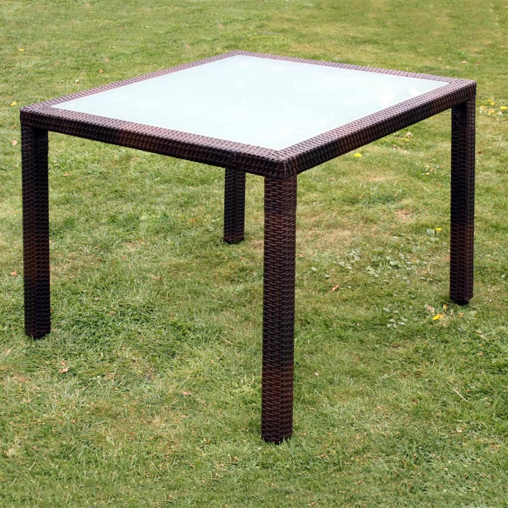 vidaXL 3-delige Tuinset poly rattan bruin
