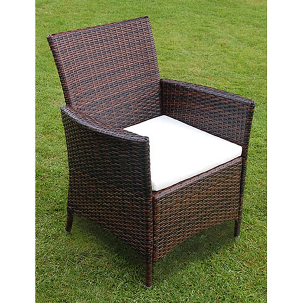vidaXL 3-delige Tuinset poly rattan bruin