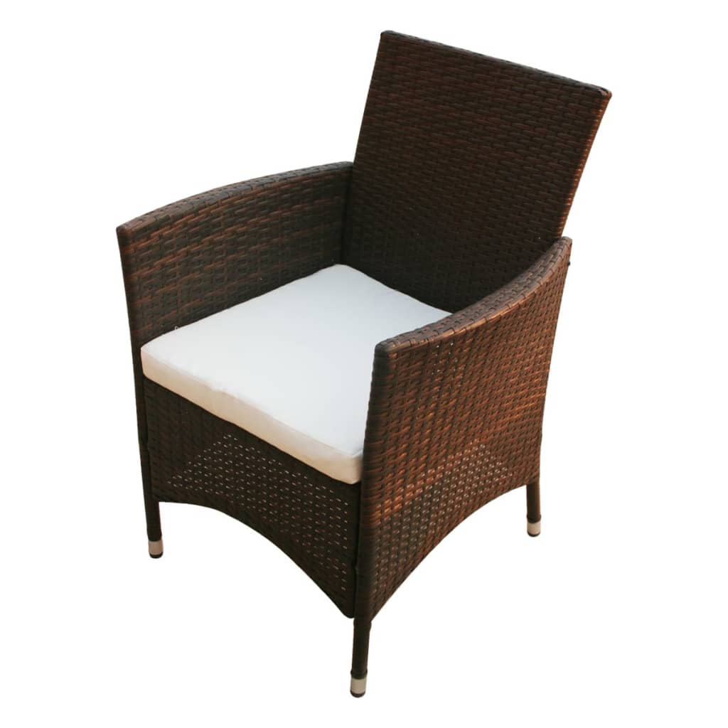 vidaXL 3-delige Tuinset poly rattan bruin