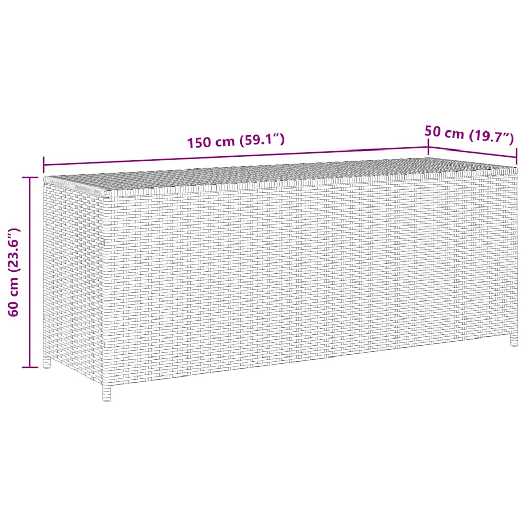 vidaXL Tuinbox 150x50x60 cm poly rattan zwart
