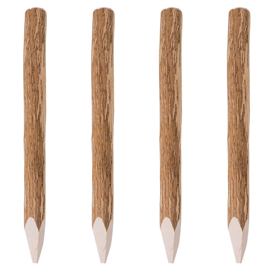 vidaXL Fence Posts with Point 4 pcs 90 cm Hazelwood
