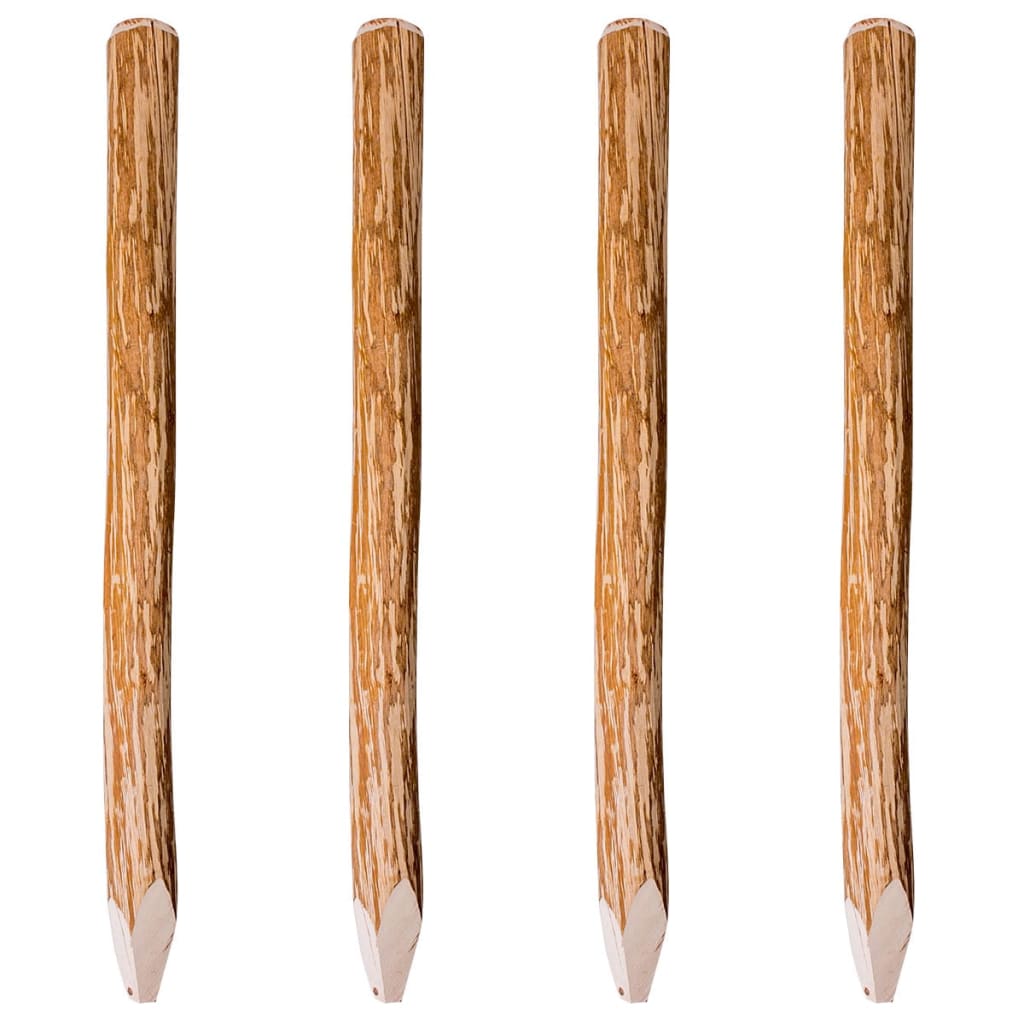 vidaXL Fence Posts with Point 4 pcs 90 cm Hazelwood