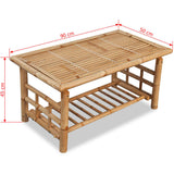 vidaXL 4-delige Loungeset met kussens bamboe