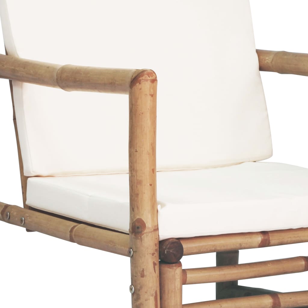 vidaXL 4-delige Loungeset met kussens bamboe