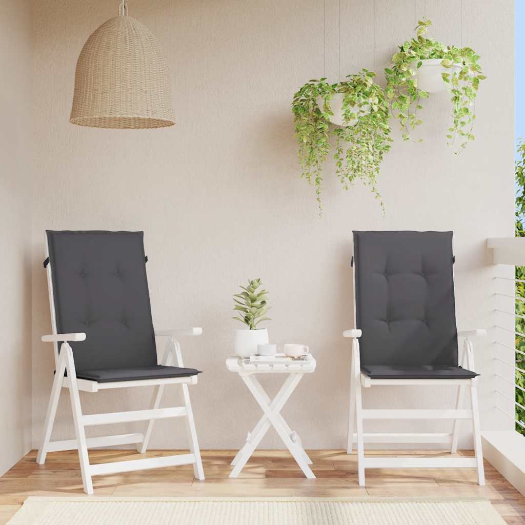 vidaXL Garden Chair Cushions 6 pcs high back 120x50x3 cm fabric anthracite