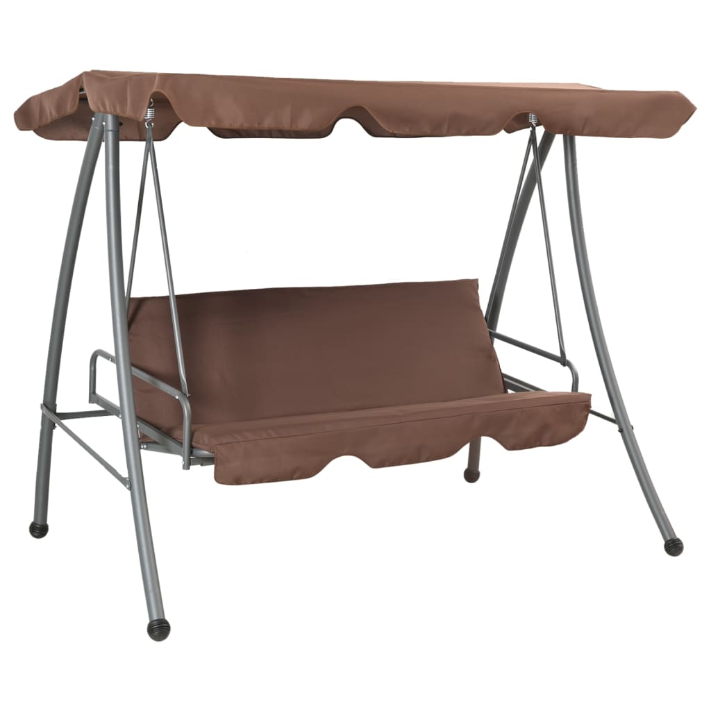 vidaXL Outdoor Swing Bench with Canopy Sand White