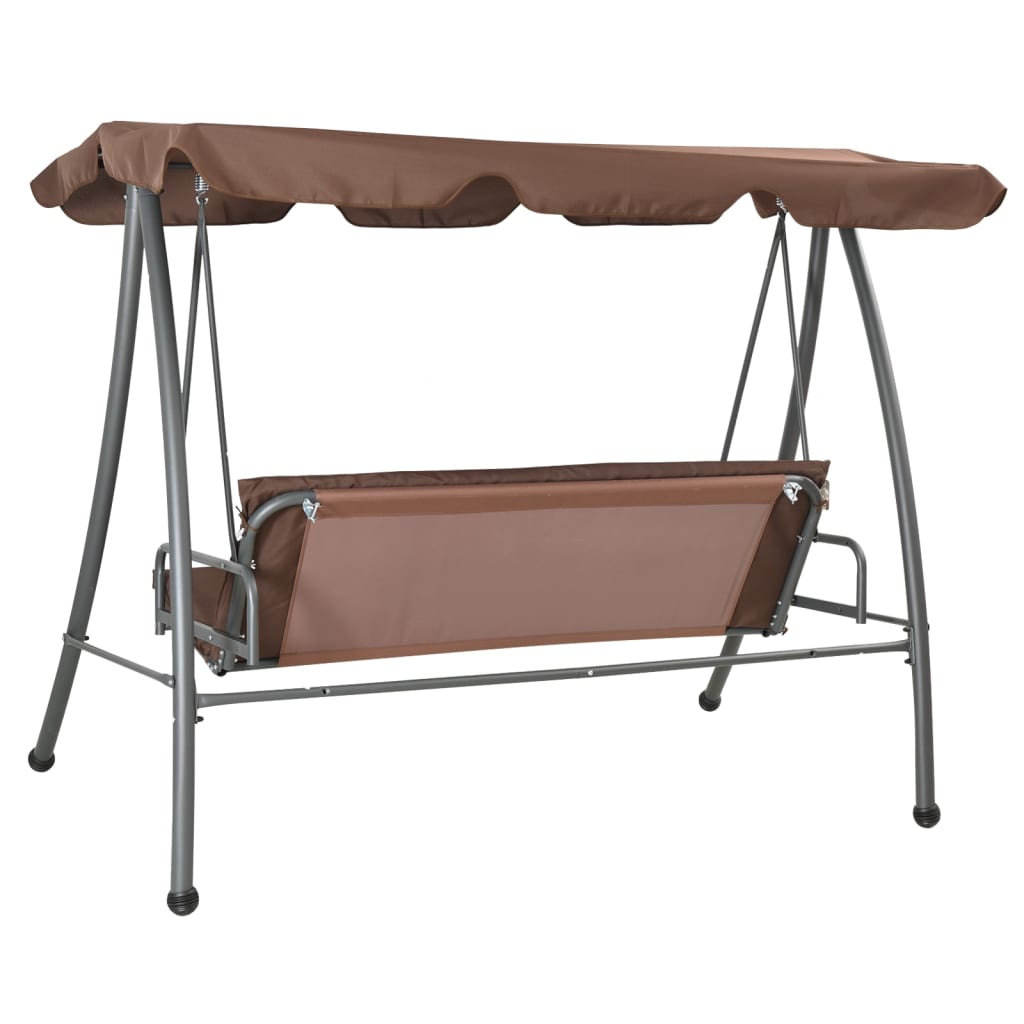 vidaXL Outdoor Swing Bench with Canopy Sand White