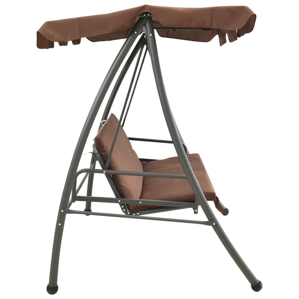 vidaXL Outdoor Swing Bench with Canopy Sand White