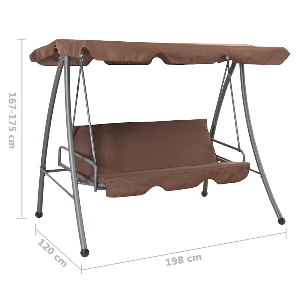 vidaXL Outdoor Swing Bench with Canopy Sand White
