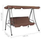 vidaXL Outdoor Swing Bench with Canopy Sand White