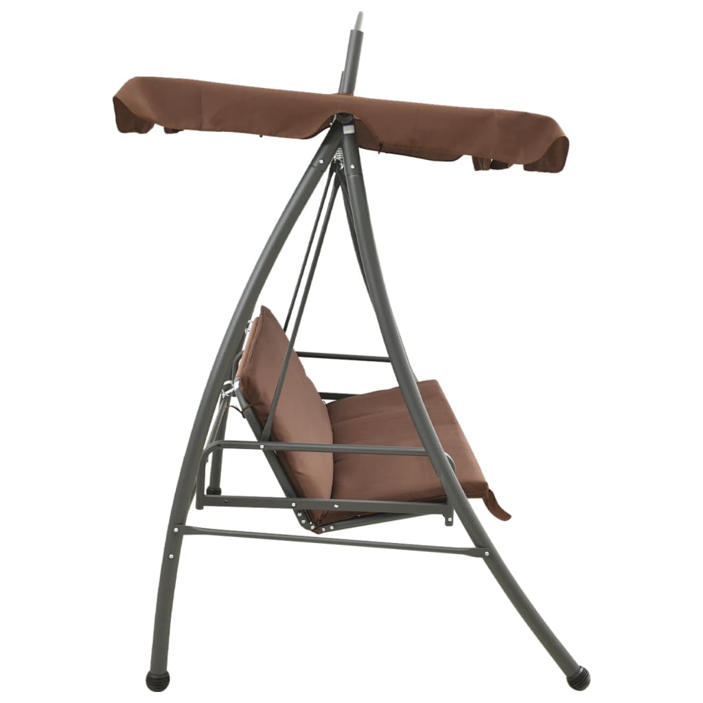 vidaXL Schommelbank met luifel 198 cm stof en staal groen