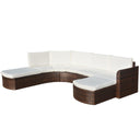 vidaXL 4-delige Loungeset met kussens poly rattan grijs