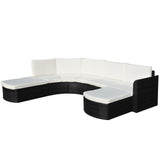 vidaXL 4-delige Loungeset met kussens poly rattan grijs